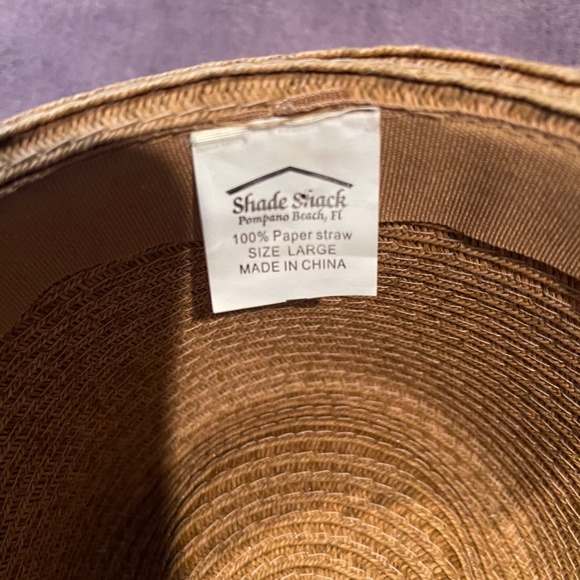SHADE SHACK straw fedora hatsize large unisex, 100% paper straw, excellent #7948 - Picture 3 of 4